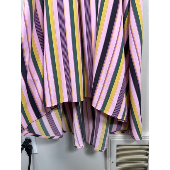 Adyson Pankor Smocked Waist Tank Hi Lo Dress Womens Size M Striped Sleeveless - Picture 3 of 9